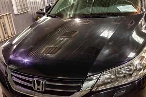 Honda Accord before and after ceramic coating - black sedan with showroom shine