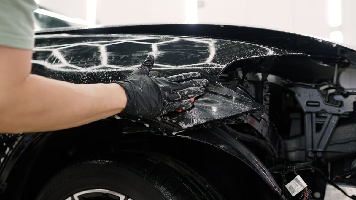 Professional mobile auto detailing service in Greensboro NC - car being cleaned with professional equipment